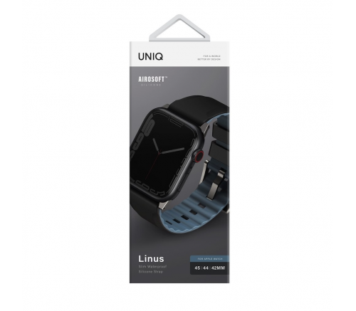 Ремешок Uniq для Apple Watch 49/45/44/42 mm Силиконовый Linus Aerosoft черный - фото 2