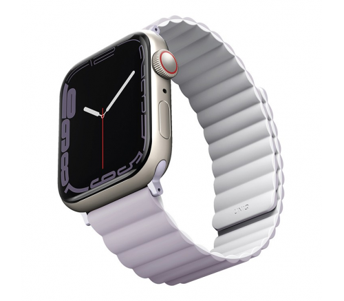 Ремешок Uniq для Apple Watch 49/45/44/42 mm Revix реверсивный магнитный Сиреневый/Белый - фото 2