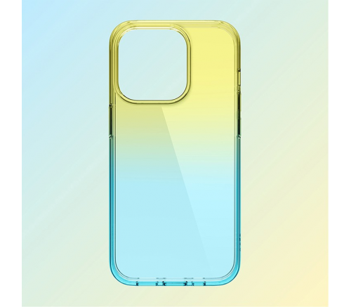 Elago для iPhone 14 Pro чехол AURORA (tpu) Градиент желтый/синий - фото 4