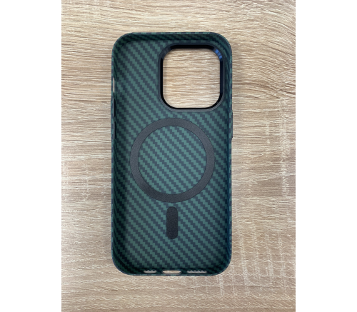 Чехол пластиковый Piblue MagSafe под карбон iPhone 14 Pro Max (темно-зеленый) - фото 2