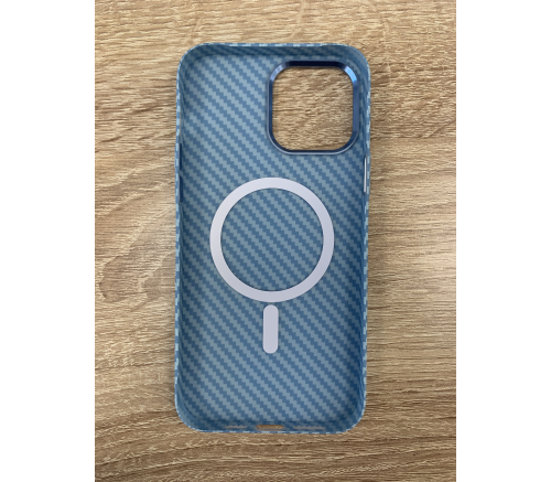 Чехол пластиковый Piblue MagSafe под карбон iPhone 14 Pro (пиковый синий) - фото 2