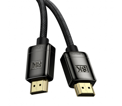 Кабель Baseus High Definition Series HDMI 8K to HDMI 8K Adapter Cable(Zinc alloy) 2m Black - фото 3