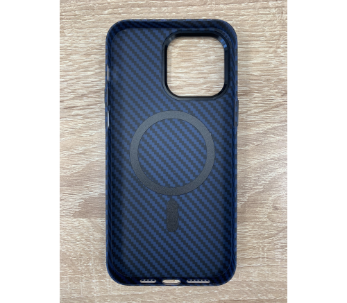 Чехол пластиковый Piblue MagSafe под карбон iPhone 13 Pro (тёмно-синий) - фото 2