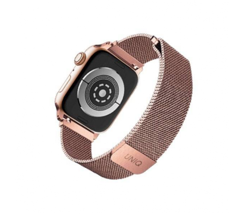 Ремешок Uniq для Apple Watch 41/40/38 mm Dante Strap Сетка стальная Розовое золото - фото 2