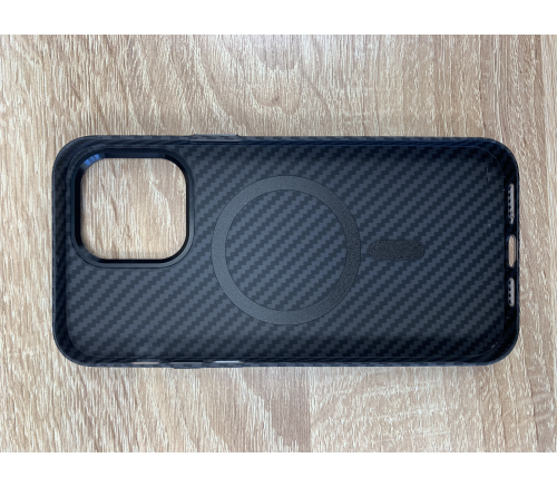 Чехол пластиковый Piblue MagSafe под карбон iPhone 13 Pro (черный) - фото 2