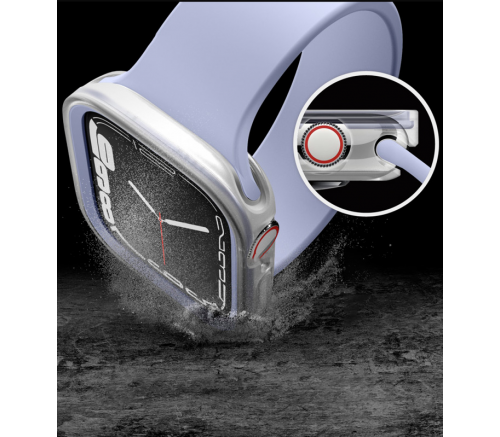 Ремешок Elago для Apple Watch 44/45 mm чехол DUO case Прозрачный/Фиолетовый - фото 2