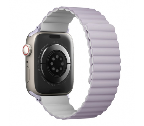 Ремешок Uniq для Apple Watch 49/45/44/42 mm Revix реверсивный магнитный Сиреневый/Белый - фото 3