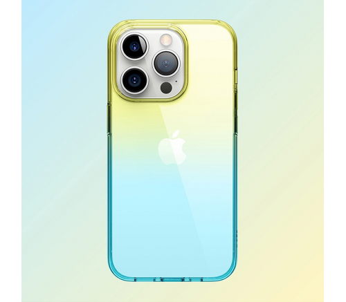 Elago для iPhone 14 Pro Max чехол AURORA (tpu) Градиент желтый/синий - фото 3