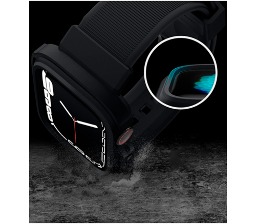 Ремешок Elago для Apple Watch 44/45 mm чехол+ремешок Armor band черный - баннер 4