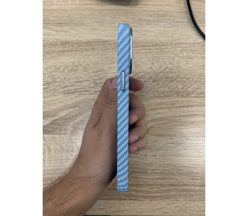 Чехол пластиковый Piblue MagSafe под карбон iPhone 14 Pro (пиковый синий) - фото 3