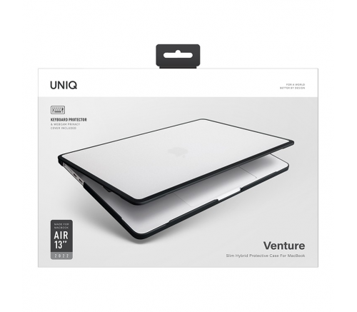 Чехол Uniq для Macbook Air 13 (2022 M2) Venture PC/TPU case Иней/Серый - баннер 4