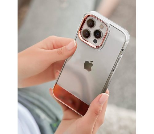 Elago для iPhone 14 Pro Max чехол GLIDE (tpu+pc) Прозрачное/розовое золото - фото 4