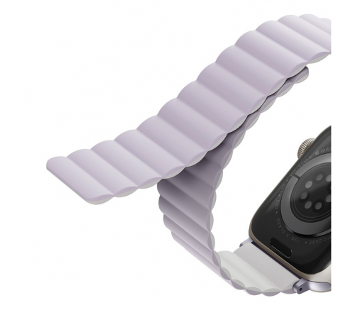 Ремешок Uniq для Apple Watch 49/45/44/42 mm Revix реверсивный магнитный Сиреневый/Белый - фото 5