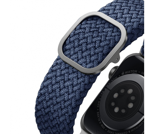Ремешок Uniq для Apple Watch 45/44/42 mm ASPEN Strap плетеный синий - фото 5