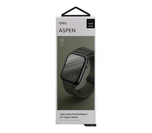 Ремешок Uniq для Apple Watch 45/44/42 mm ASPEN Strap Плетеный Зеленый - фото 6