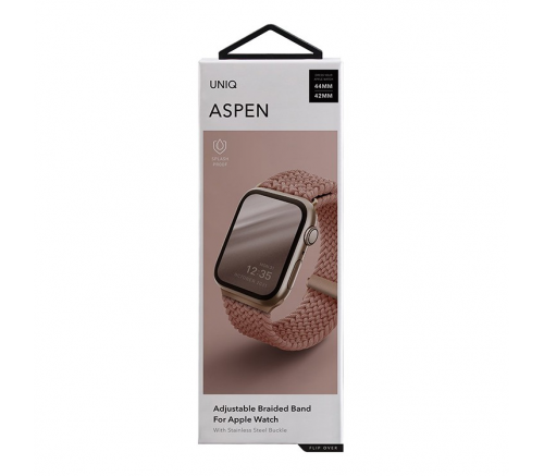 Ремешок Uniq для Apple Watch 45/44/42 mm ASPEN Strap Плетеный розовый - фото 6