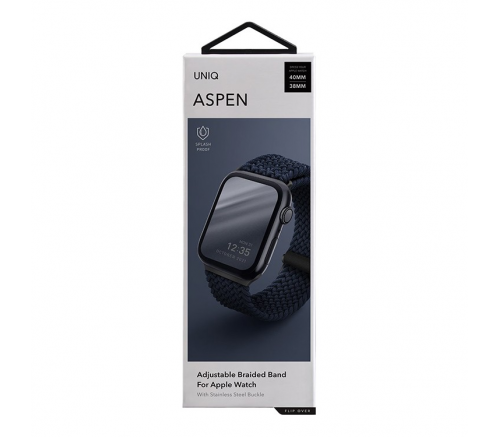 Ремешок Uniq для Apple Watch 41/40/38 mm ASPEN Strap плетеный синий - фото 6