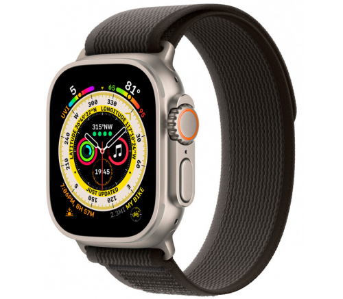 Браслет Apple Trail цвета «чёрный/серый» для Apple Watch 44, 45 мм и Ultra - фото 1