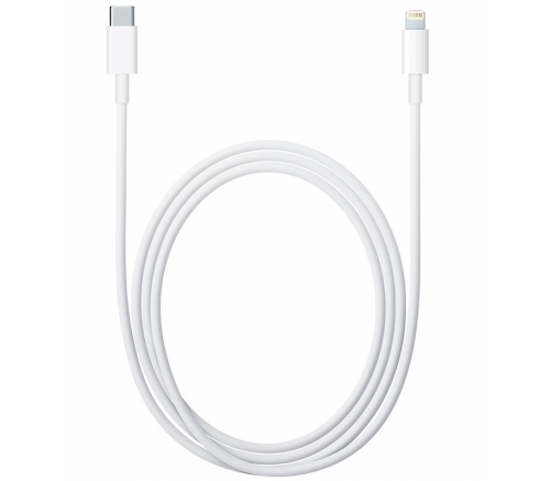 Кабель Apple, с USB-C на Lightning, 2 метр, аналог, белый - фото 1