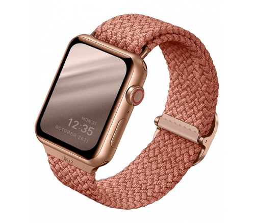 Ремешок Uniq для Apple Watch 41/40/38 mm ASPEN Strap Плетеный розовый - фото 1