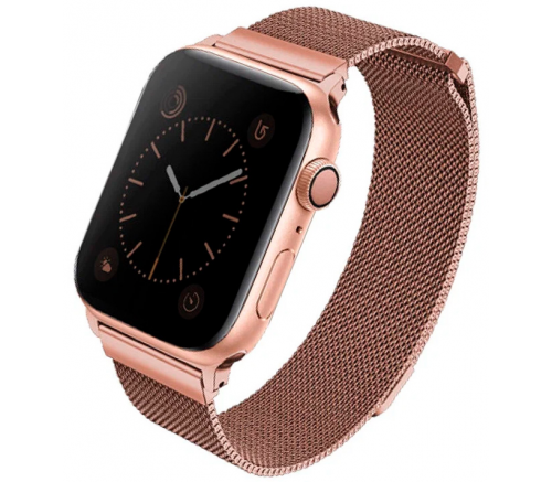 Ремешок Uniq для Apple Watch 41/40/38 mm Dante Strap Сетка стальная Розовое золото - фото 1