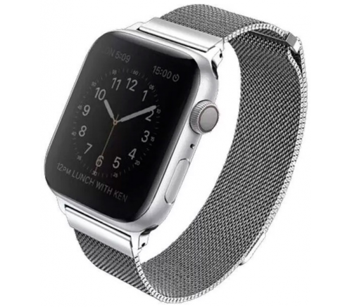 Ремешок Uniq для Apple Watch 41/40/38 mm Dante Strap Сетка стальная серебристая - фото 1