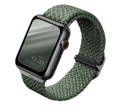 Ремешок Uniq для Apple Watch 45/44/42 mm ASPEN Strap Плетеный Зеленый - фото 1