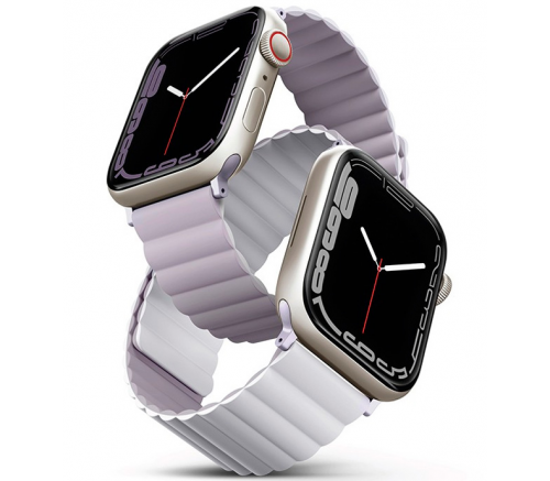 Ремешок Uniq для Apple Watch 49/45/44/42 mm Revix реверсивный магнитный Сиреневый/Белый - фото 1