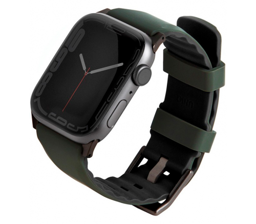 Ремешок Uniq для Apple Watch 49/45/44/42 mm Силиконовый Linus Aerosoft зеленый - фото 1