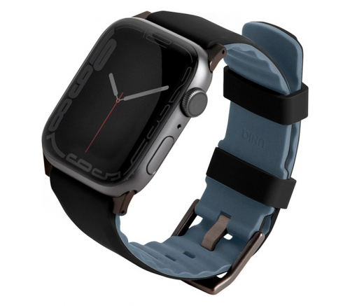 Ремешок Uniq для Apple Watch 49/45/44/42 mm Силиконовый Linus Aerosoft черный - фото 1
