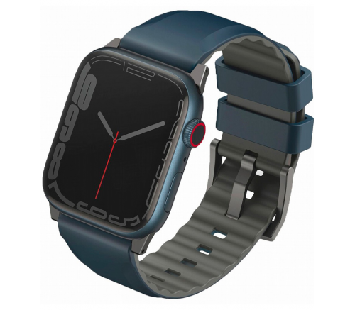 Ремешок Uniq для Apple Watch 49/45/44/42 mm Силиконовый Linus Aerosoft синий - фото 1
