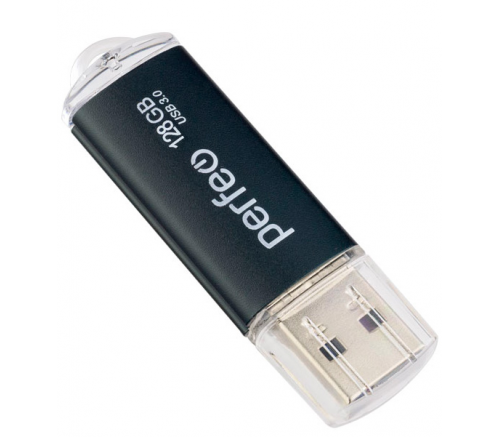 Флеш-накопитель USB 128GB Perfeo C14 Metall 3.0 (черный) - фото 1