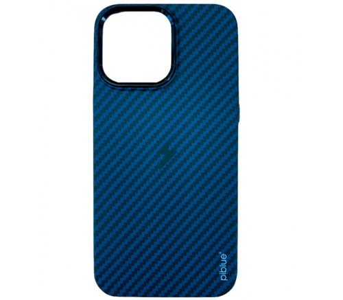 Чехол пластиковый Piblue MagSafe под карбон iPhone 14 Pro (тёмно-синий) - фото 1