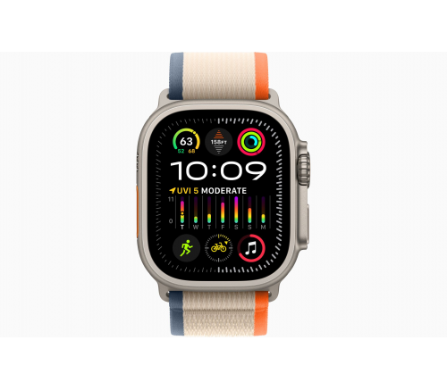 Apple Watch Ultra 2 2023, 49 мм, корпус из титана, ремешок Trail "оранжевый/бежевый" - фото 2
