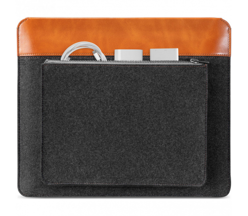Чехол Tomtoc для планшетов 9.7-11 Sleek Tablet Sleeve H16 серый/коричневый - фото 2