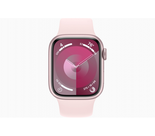 Apple Watch Series 9, 45 мм, алюминиевый корпус розовый, спортивный ремешок розовый (M/L) - фото 2