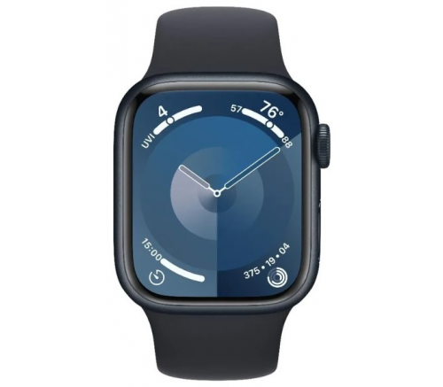 Apple Watch Series 9, 41 мм, алюминиевый «тёмная ночь», спортивный «тёмная ночь» (M/L), (Другие страны) - фото 2