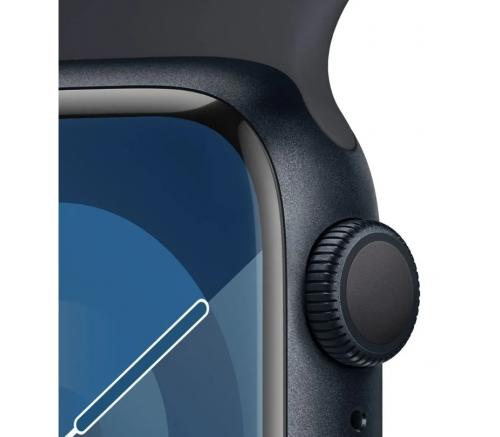 Apple Watch Series 9, 45 мм, алюминиевый корпус «тёмная ночь», спортивный ремешок «тёмная ночь» (M/L) - фото 5