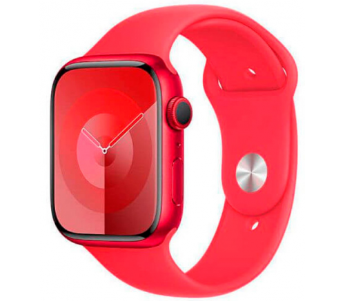 Apple Watch Series 9, 45 мм, алюминиевый корпус (PRODUCT)RED, спортивный ремешок красный (M/L) - фото 1