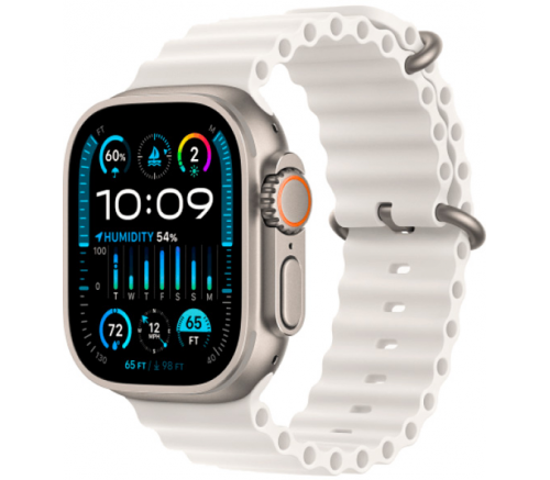 Apple Watch Ultra 2 2023, 49 мм, корпус из титана, ремешок Ocean "белый" - фото 1