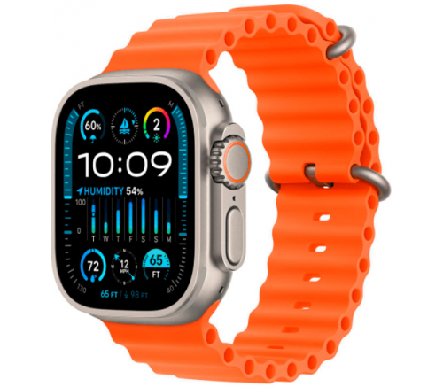 Apple Watch Ultra 2 2023, 49 мм, корпус из титана, ремешок Ocean "оранжевый" - фото 1