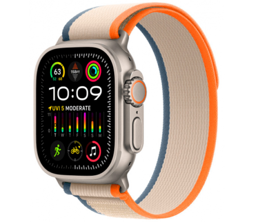 Apple Watch Ultra 2 2023, 49 мм, корпус из титана, ремешок Trail "оранжевый/бежевый" - фото 1
