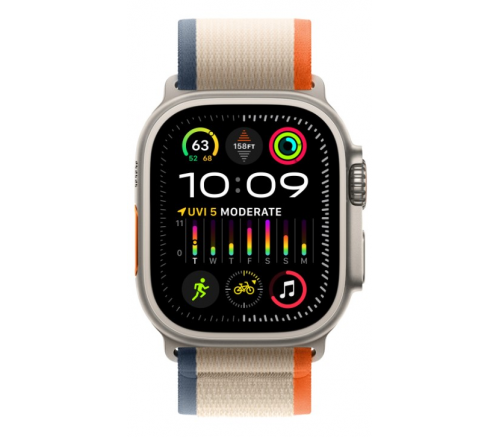 Apple Watch Ultra 2022, 49 мм, корпус из титана, ремешок Trail черный / серый - фото 9
