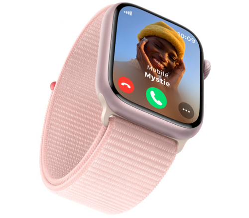 Apple Watch Series 9, 45 мм, алюминиевый корпус розовый, спортивный ремешок розовый (M/L) - фото 5