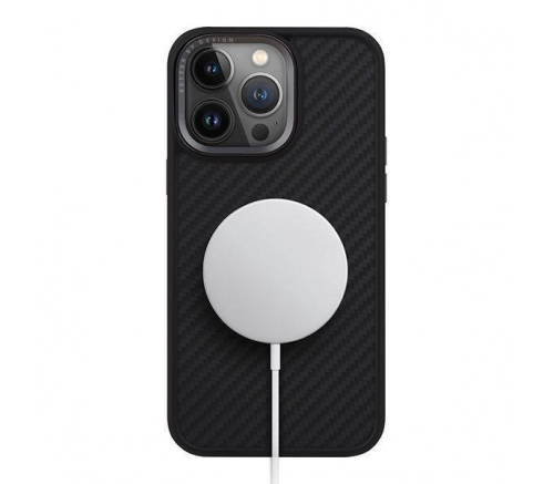 Чехол Uniq для iPhone 15 Pro KEVA Kevlar Черный (MagSafe) - фото 7