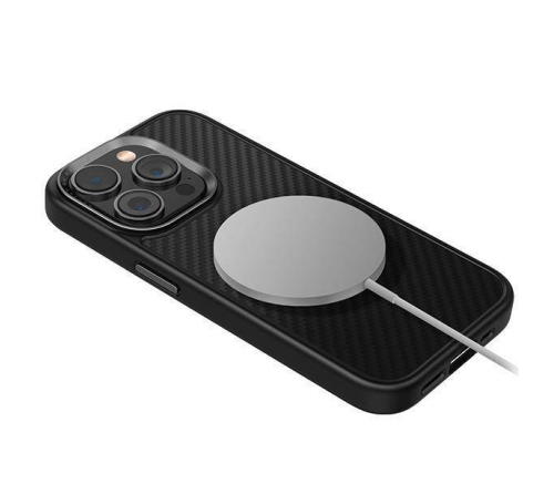 Чехол Uniq для iPhone 15 Pro Max KEVA Kevlar Черный (MagSafe) - фото 7