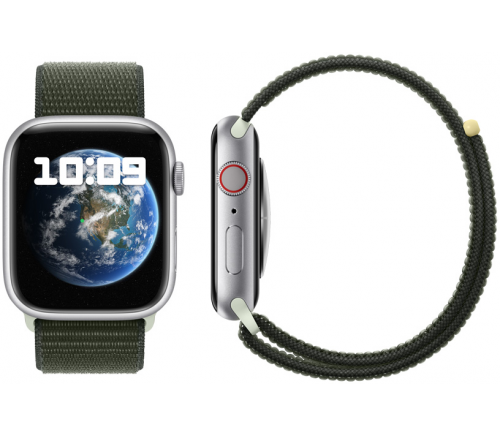 Apple Watch Series 9, 45 мм, алюминиевый корпус (PRODUCT)RED, спортивный ремешок красный (M/L) - фото 4