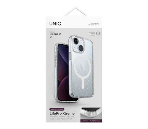 Чехол Uniq для iPhone 15 Lifepro Xtreme Мишура (MagSafe) - фото 6