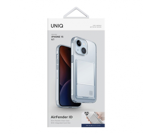 Чехол Uniq для iPhone 15 Air Fender ID (cardslot) Прозрачный - фото 6