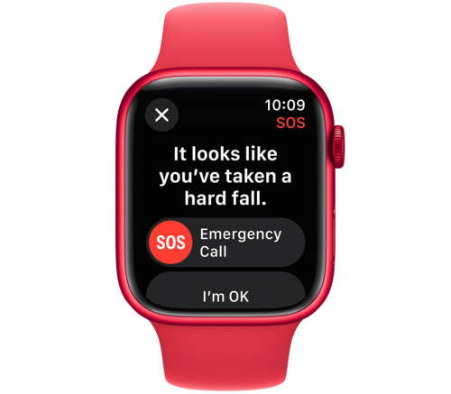 Apple Watch Series 9, 45 мм, алюминиевый корпус (PRODUCT)RED, спортивный ремешок красный (M/L) - фото 9